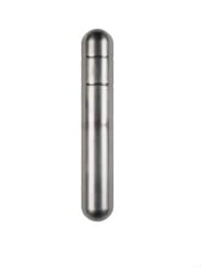 A cylindrical metal External Chamber with rounded ends and a seam near the top, pictured against a plain white background.