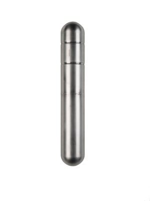 A cylindrical metal External Chamber with rounded ends and a seam near the top, pictured against a plain white background.