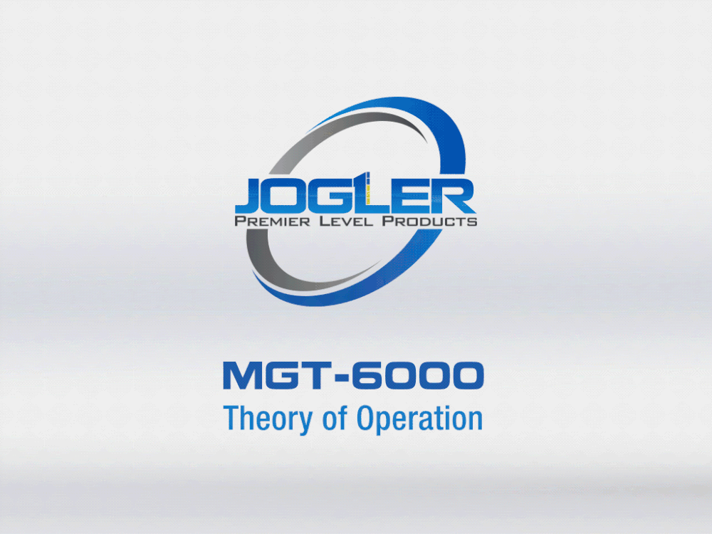 Jogler logo with "Premier Level Products" tagline above "MGT-6000 Magnetostrictive Level Transmitter Theory of Operation" on a white background.